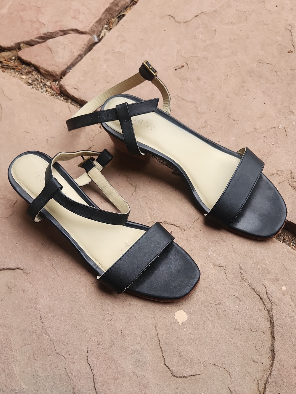 Nisolo Women’s Leather Black Strappy Heeled Sandals Size 9